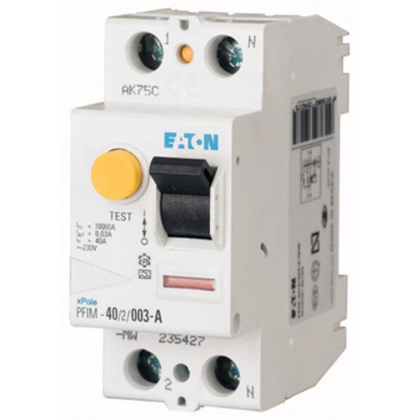 Eaton 235395 2P 40 A, RCD Switch, Trip Sensitivity 100mA, DIN Rail Xboard PFIM