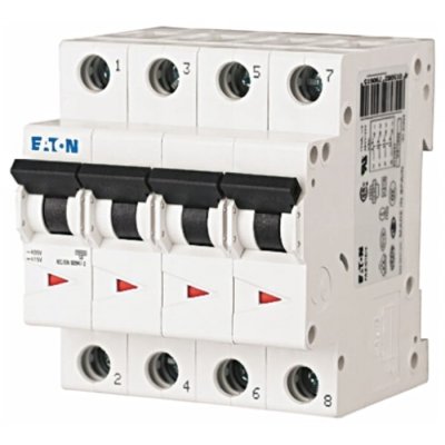 Eaton 239189 FAZ6-B63/4 MCB Mini Circuit Breaker 4P, 63 A, 6 kA, Curve B