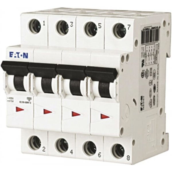 Eaton 239186 FAZ6-B32/4 MCB Mini Circuit Breaker 4P, 32 A, 6 kA, Curve B