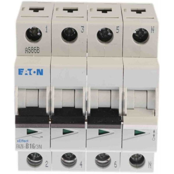 Eaton 239158 FAZ6-B16/3N MCB Mini Circuit Breaker, 3 + N, 16 A, 6 kA, Curve B