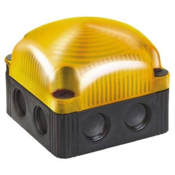 Werma 853.310.55 Series Yellow Double Flashing Beacon, 24 V dc, Surface Mount, Wall Mount, LED Bulb