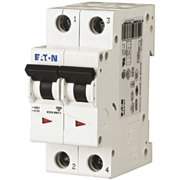 Eaton 239096 FAZ6-C1/2 MCB Mini Circuit Breaker 2P, 1 A, 6 kA, Curve C
