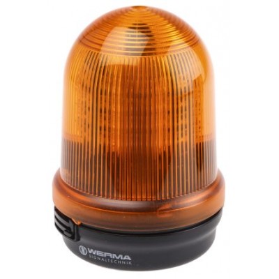 Werma 829.350.55 Series Yellow Multiple Effect Beacon, 24 V dc, Surface Mount, LED Bulb