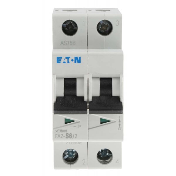 Eaton FAZ-S6/2  MCB Mini Circuit Breaker 2P, 6 A, 10 kA, Curve S