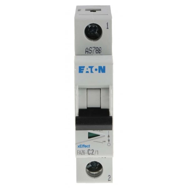 Eaton 239031 FAZ6-C2/1 MCB Mini Circuit Breaker 1P, 2 A, 6 kA, Curve C