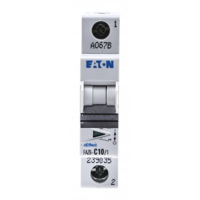 Eaton 239035 FAZ6-C10/1 MCB Mini Circuit Breaker 1P, 10 A, 6 kA, Curve C
