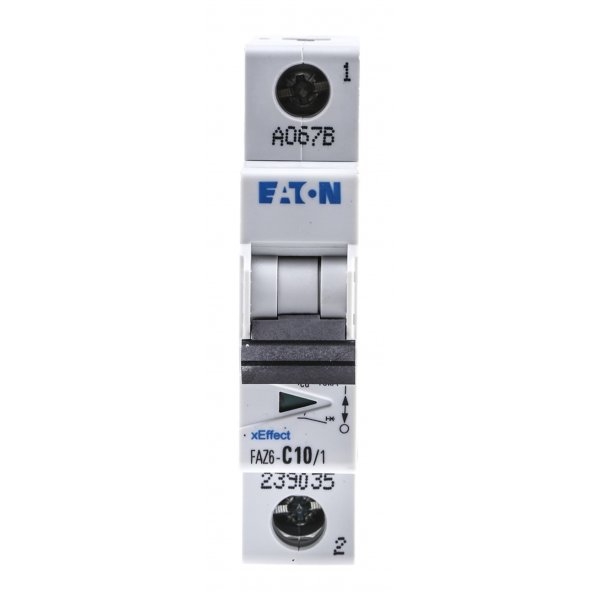 Eaton 239035 FAZ6-C10/1 MCB Mini Circuit Breaker 1P, 10 A, 6 kA, Curve C