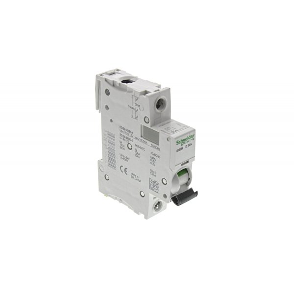 Schneider Electric A9F55120  Acti 9 iC60H MCB Mini Circuit Breaker 1P, 20 A, 10 KA, Curve D