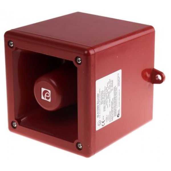 e2s IS-A105N-R Red 49-Tone Electronic Sounder, 16 → 28 V dc, 105dB at 1 Metre, Surface Mount