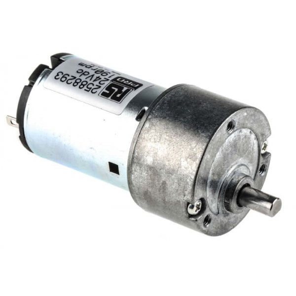 RS PRO 258-8293 Geared, 24 V, 10 Ncm, 190 rpm, 5mm Shaft Diameter