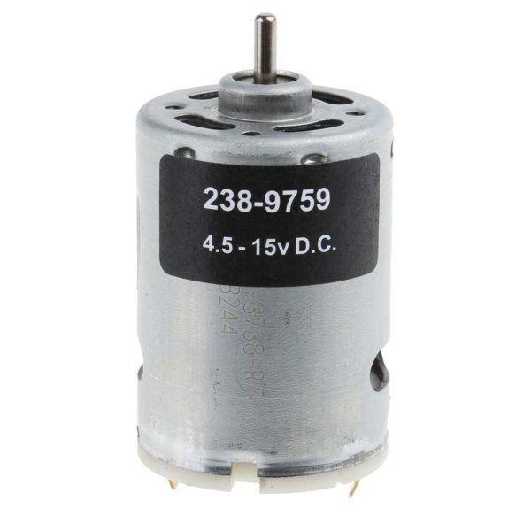 RS PRO 238-9759 Geared, 21.2 W, 4.5 → 15 V, 154.4 gcm, 13360 rpm, 3.18mm Shaft Diameter