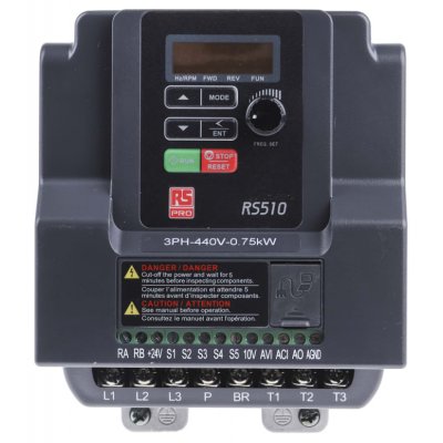 RS PRO 174-8216 Inverter Drive, 3-Phase In, 0.75 kW, 380 → 480 V ac, 4.2 A