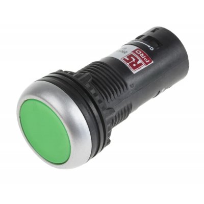 RS PRO 145-0616 Green Push Button Complete Unit DPST-2NO Spring Return