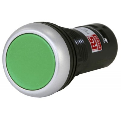RS PRO 145-0607 Green Push Button Complete Unit NO Spring Return