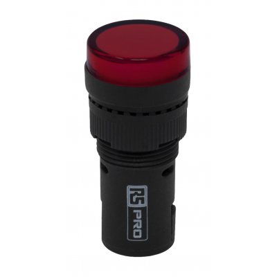 RS PRO 909-2452 Red LED Pilot Light, 16mm Cutout, IP40, Round, 120 V ac/dc, 20 mA