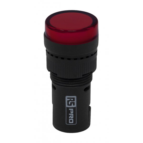 RS PRO 909-2452 Red LED Pilot Light, 16mm Cutout, IP40, Round, 120 V ac/dc, 20 mA