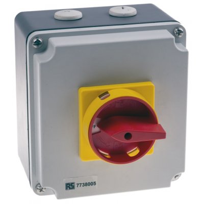 RS PRO 773-8005 4 Pole Panel Mount Non Fused Isolator Switch, 40 A, 18.5 kW, IP65