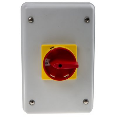 RS PRO 773-8018 3 Pole Panel Mount Non Fused Isolator Switch, 63 A, 18.5 kW, IP54