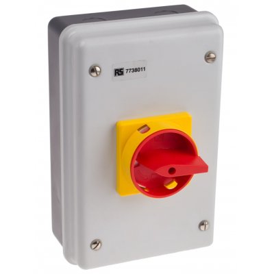 RS PRO 773-8011 3 Pole Panel Mount Non Fused Isolator Switch, 32 A, 15 kW, IP54