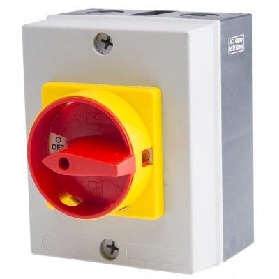 RS PRO 860-9535 3 Pole Panel Mount Non Fused Isolator Switch, 40 A, 18.5 kW, IP65