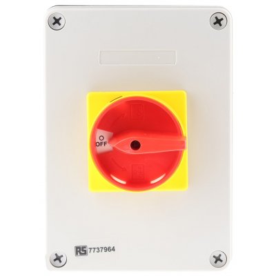 RS PRO 773-7964 4 Pole Panel Mount Non Fused Isolator Switch, 32 A, 15 kW, IP65
