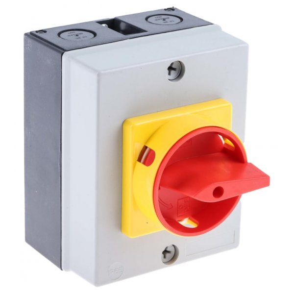 RS PRO 860-9529 3 Pole Panel Mount Non Fused Isolator Switch, 20 A, 11 kW, IP65