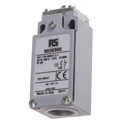 RS PRO 902-6900 IP66 Snap Limit Switch Plunger Zinc Alloy, NO/NC, 400V