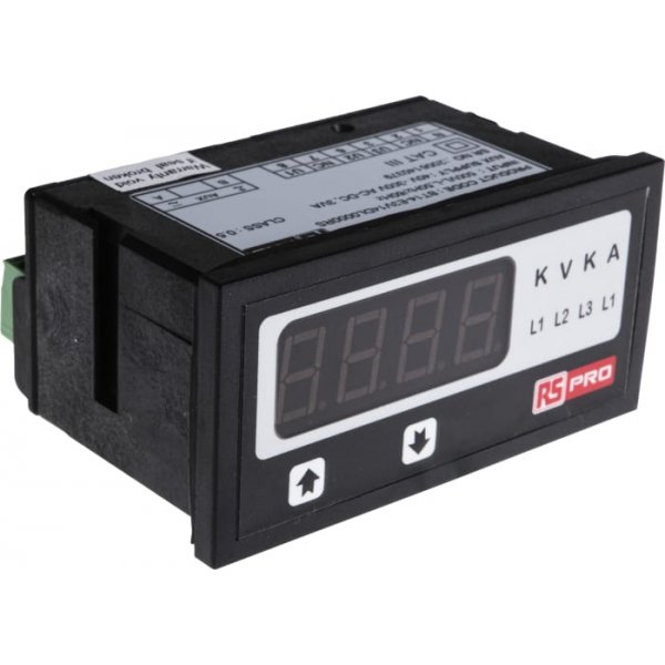RS PRO 136-5393  LED Digital Ammeter 4-Digits AC ±0.5 + 1 Digit % 0°C to +50°C,