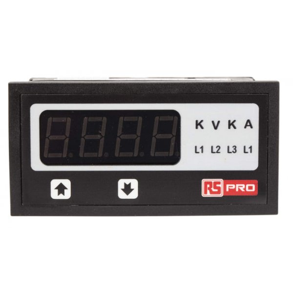 RS PRO 136-5390  LED Digital Ammeter 4-Digits AC ±0.5% + 1 Digit 0°C to +50°C,