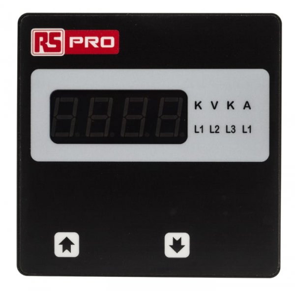 RS PRO 136-5391  LED Digital Ammeter 4-Digits AC ±0.5% + 1 Digit 0°C to +50°C,