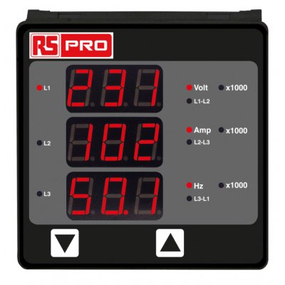 RS PRO 136-5377  LED Digital Panel Multi-Function Meter, 92mm x 92mm
