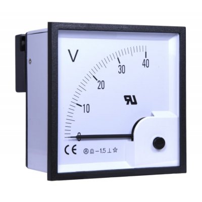 RS PRO 901-0567  DC Analogue Panel Voltmeter, 40V, 92 x 92 mm, ±1.5 % Accuracy