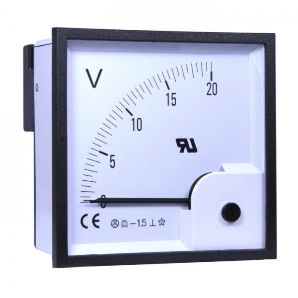 RS PRO 901-0558  DC Analogue Panel Voltmeter, 20V, 92 x 92 mm, ±1.5 % Accuracy