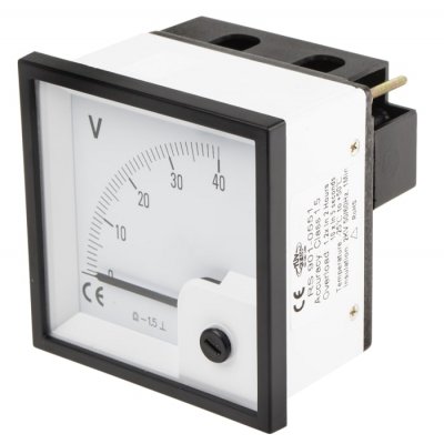 RS PRO 901-0551  DC Analogue Panel Voltmeter, 40V, 68 x 68 mm, ±1.5 % Accuracy