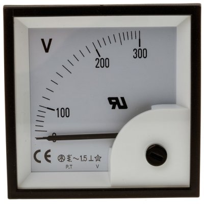 RS PRO 901-0526  AC Analogue Panel Voltmeter, 300V, 68 x 68 mm, ±1.5 % Accuracy