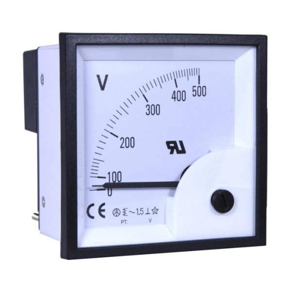 RS PRO 901-0520  AC Analogue Panel Voltmeter, 500V, 68 x 68 mm, ±1.5 % Accuracy