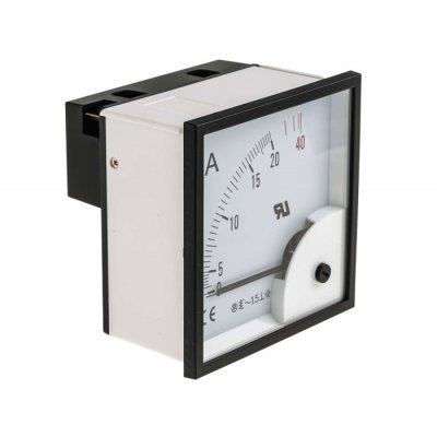 RS PRO 901-0365  Analogue Panel Ammeter 40A AC, 92mm x 92mm, ±1.5 % Moving Iron