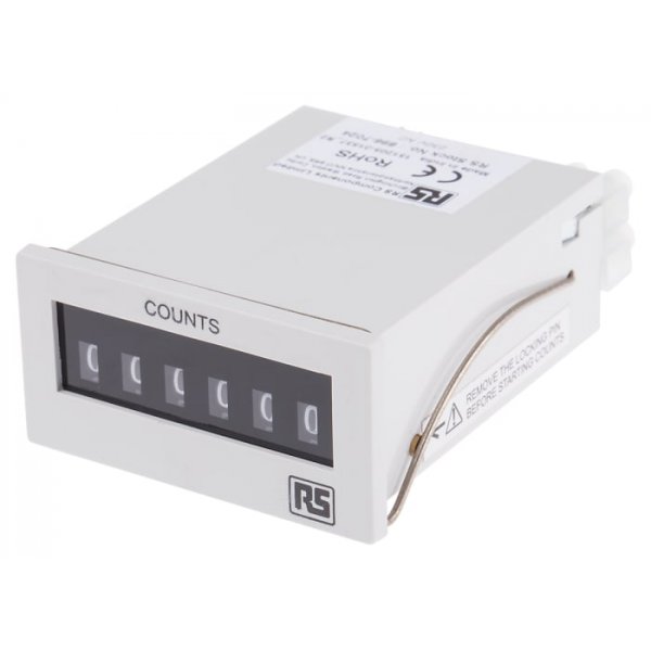 RS PRO 896-7024 Impulse Counter Counter, 6 Digit, 10Hz, 230 V ac