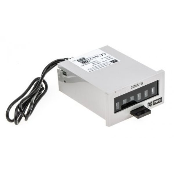 RS PRO 896-7030 Impulse Counter Counter, 6 Digit, 10Hz, 24 V dc