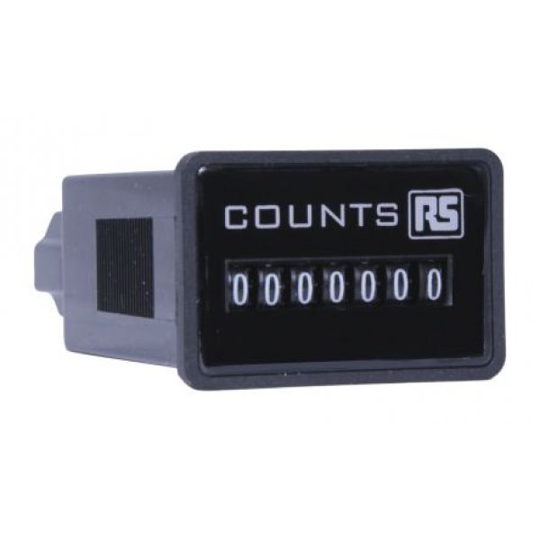 RS PRO 896-7037 Impulse Counter Counter, 7 Digit, 10Hz, 12 V dc