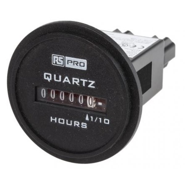 RS PRO 896-6939 Hour Meter Counter, 6 Digit, 50Hz, 10 → 80 V dc