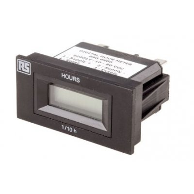RS PRO 896-6986 Hour Counter, 6 digits, LCD, Screw Connection, 10 - 80 V dc