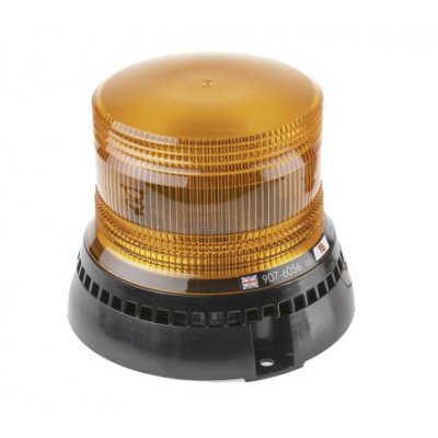 RS PRO 907-6056 Amber Flashing Beacon, 10 → 30 V dc, Surface Mount, Wall Mount, LED Bulb, IP56