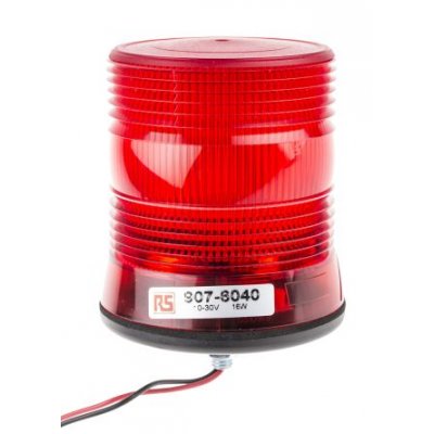 RS PRO 907-6040 LED, Flashing Beacon LCB Series, Red, Single Point, 10 - 30 V dc