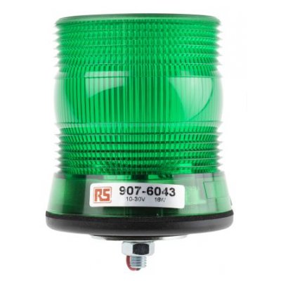 RS PRO 907-6043 LED, Flashing Beacon LCB Series, Green, Single Point, 10 - 30 V dc