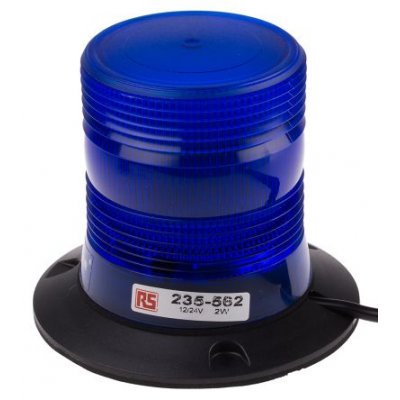 RS PRO 235-562 Xenon, Flashing Beacon, Blue, Magnetic, 10 - 30 V dc