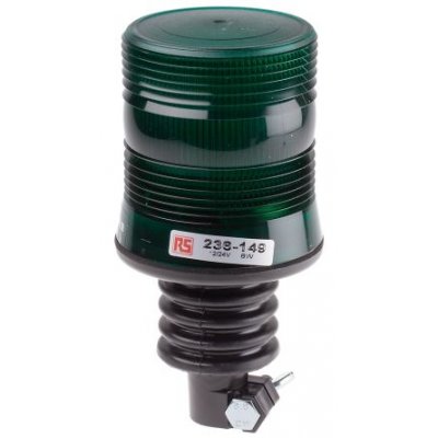 RS PRO 236-149 Xenon, Flashing Beacon, Green, Flexi DIN, 10 - 30 V dc