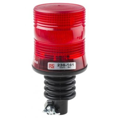 RS PRO 236-161 Xenon, Flashing Beacon, Red, Flexi DIN, 10 - 30 V dc