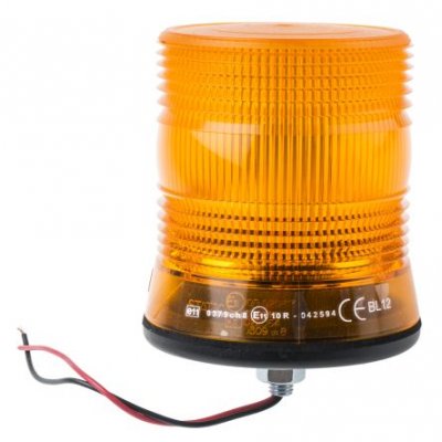 RS PRO 907-6031 Amber Flashing Beacon, 10 → 100 V dc, Single Point Mount, LED Bulb, IP56