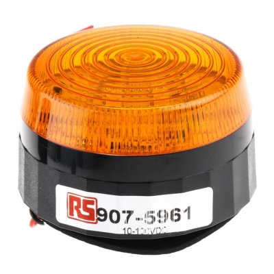 RS PRO 907-5961 Amber Flashing Beacon, 10 → 100 V dc, Screw Mount, LED Bulb, IP67